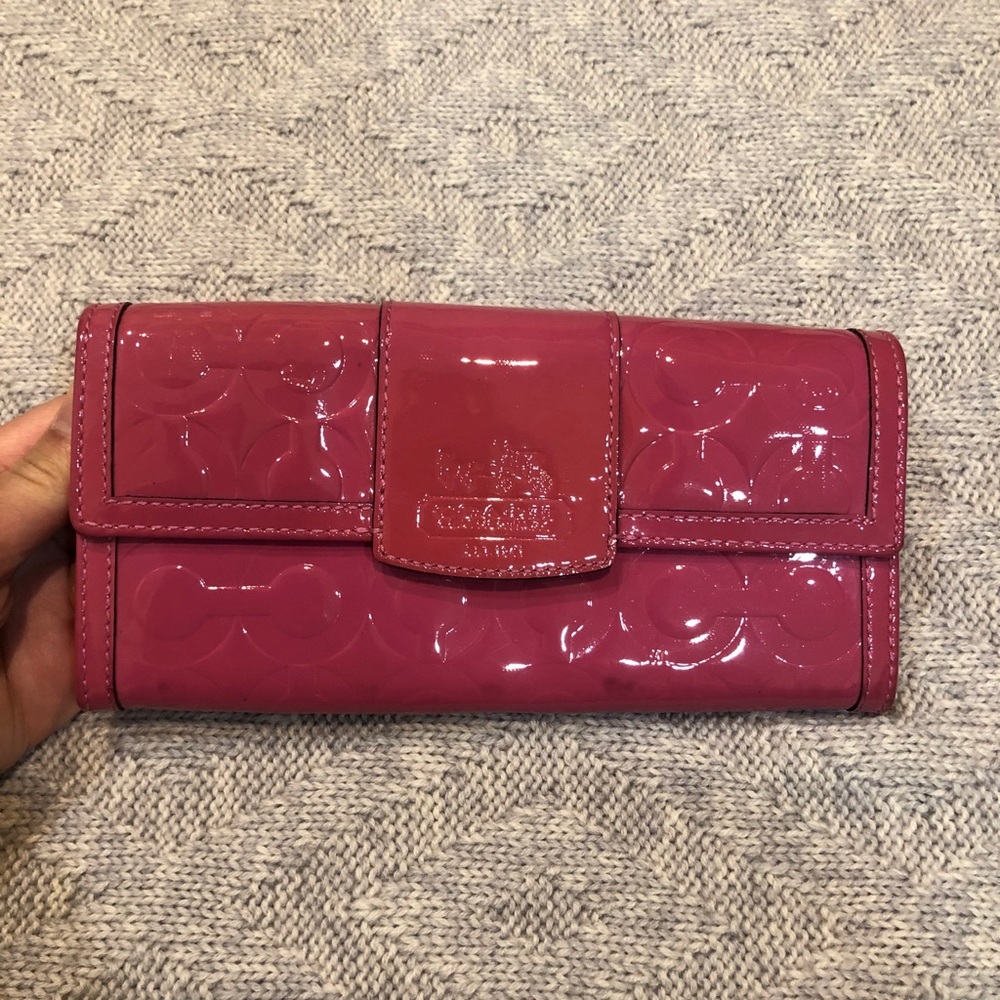 Coach Patent Leather Long Wallet